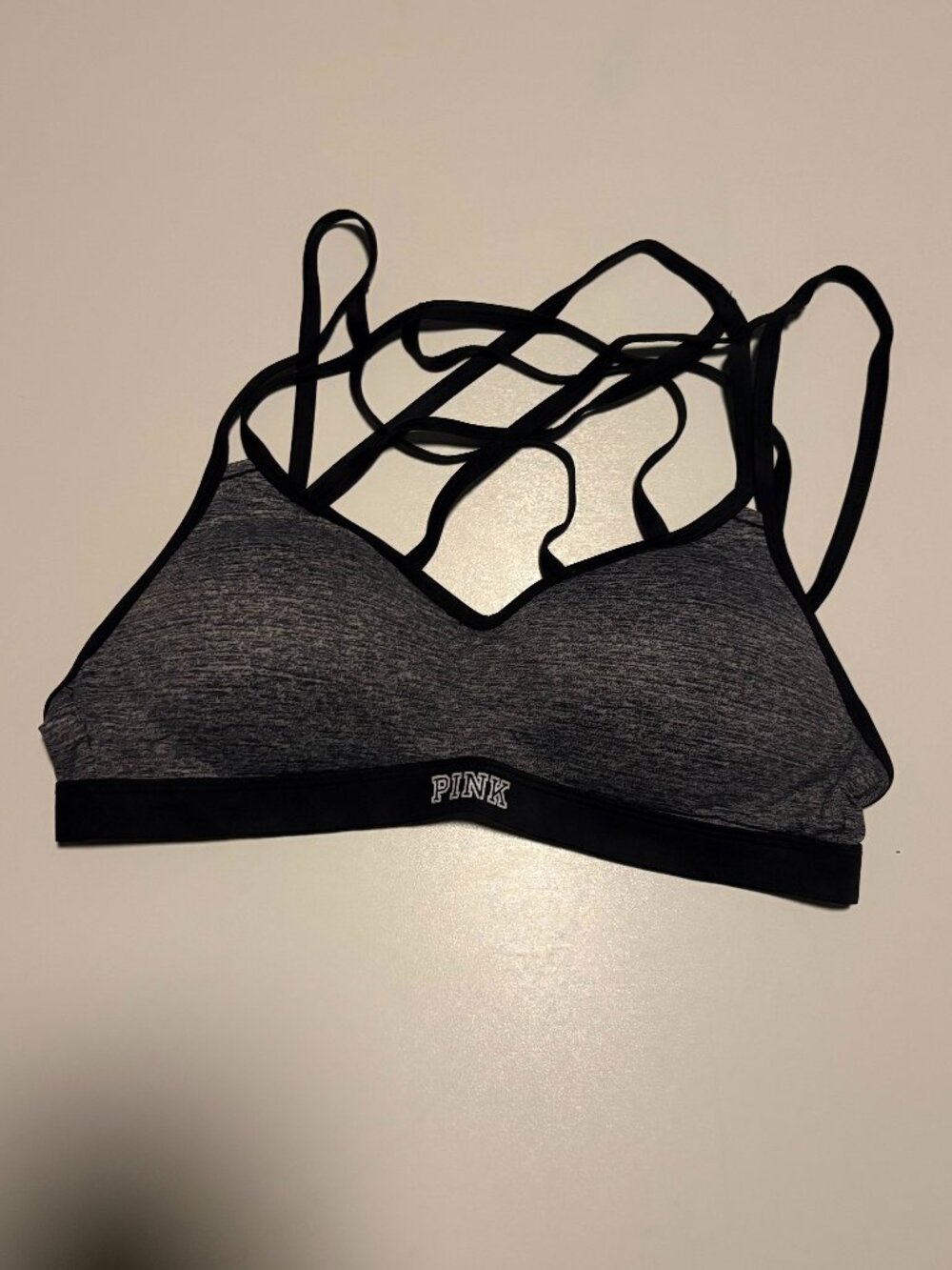 Victoria's Secret Pink Ultimate Strappy Bra Gray Size S